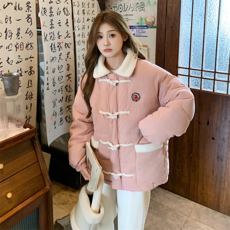 F24107-P105冬季立领牛角扣加厚短款时尚百搭羽绒棉服女显瘦外套,男装棉衣,星座617A-2
