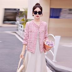 时尚小香风短外套女秋冬季新款韩版宽松显瘦百搭气质上衣，女装短外套，艾仟回(原伊仟回)