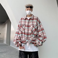 衬衫长袖男生春季新款美式翻领格子衬衣HC150P36，男装衬衫，星座1116-2