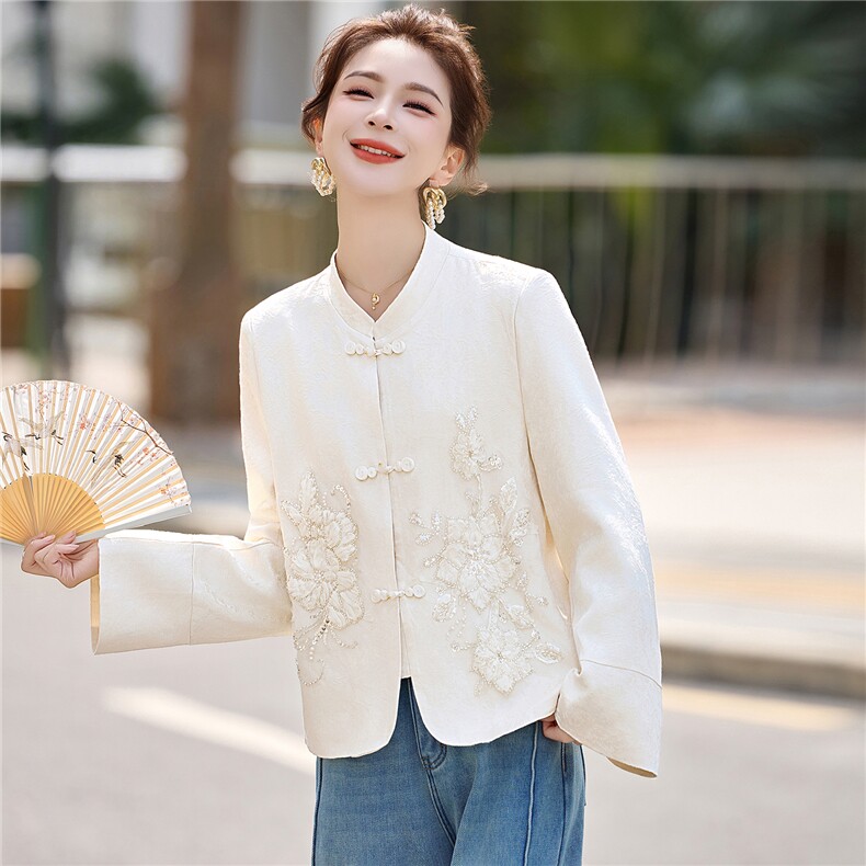 中式小香风提花短款外套女春秋2026新款洋气百搭减龄G风上衣外套,女装短外套,意芙