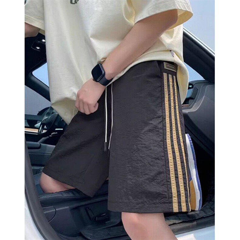 条纹短裤男夏季薄款尼龙速干五分裤三条杠运动休闲中裤KJ904,男装牛仔裤,星座1116A（原606A-3）