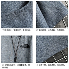 ZT71232-P35风复古亚短袖男t恤男半袖网格控48，男装T恤，电商A040A