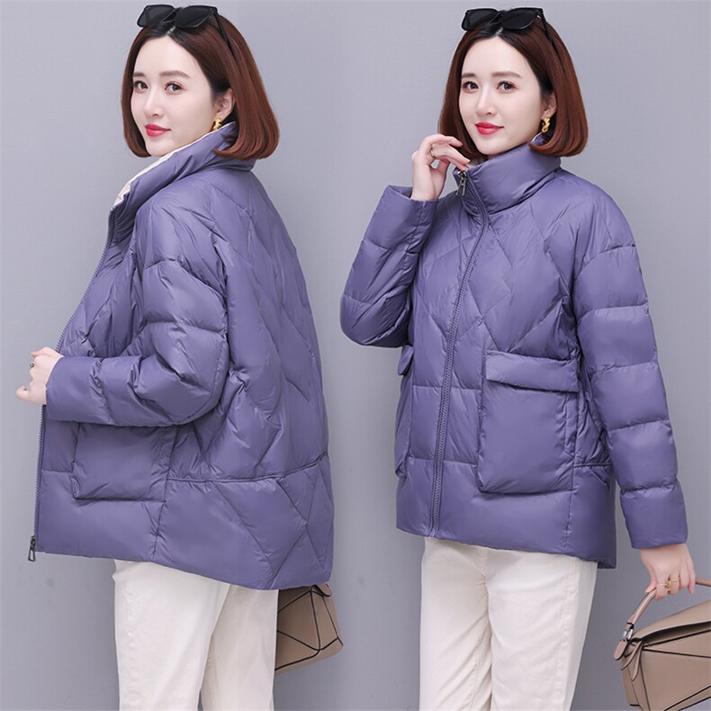 时尚保暖女士棉服简约立领长袖纯色外套冬季必备单品,女装棉衣/棉服,深妍伊美