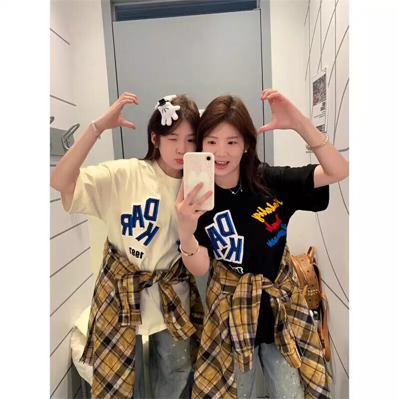 万针全刺绣工艺抖音得物高品质260克重磅纯棉双纱美式高街短袖T恤，男装T恤，电商A486