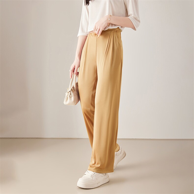 阔腿裤女夏季薄款2025新款宽松西装裤休闲小个子直筒裤子，女装休闲裤，亿美羊绒