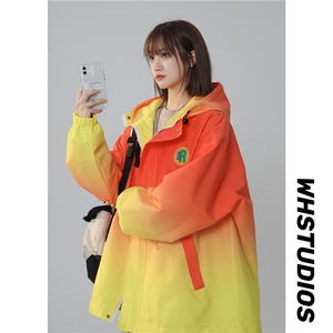 XZ-230-1JK06秋新款中性风宽松简约水墨扎染休闲连帽夹克P78控98，男装夹克，星座230-1