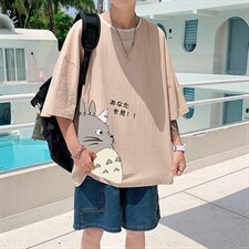 YT26150-P30亚麻短袖t恤男大码五分袖男宽松七分袖港风模特，男装T恤，电商A040