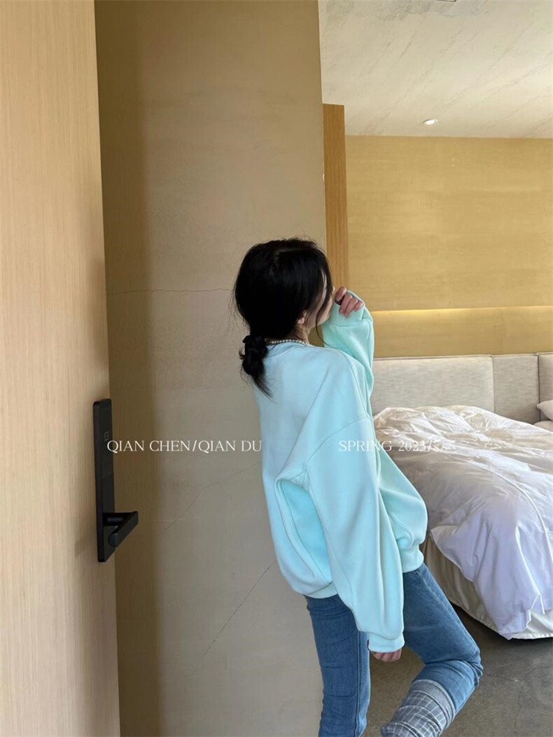 现货春季新款简约卫衣，女装卫衣/绒衫，QIANCHEN 谦晨(1F)