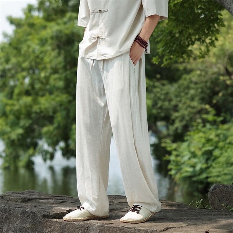 风亚麻松弛感休闲直筒裤星座815-8607p75,男装休闲裤,星座815（原A203）