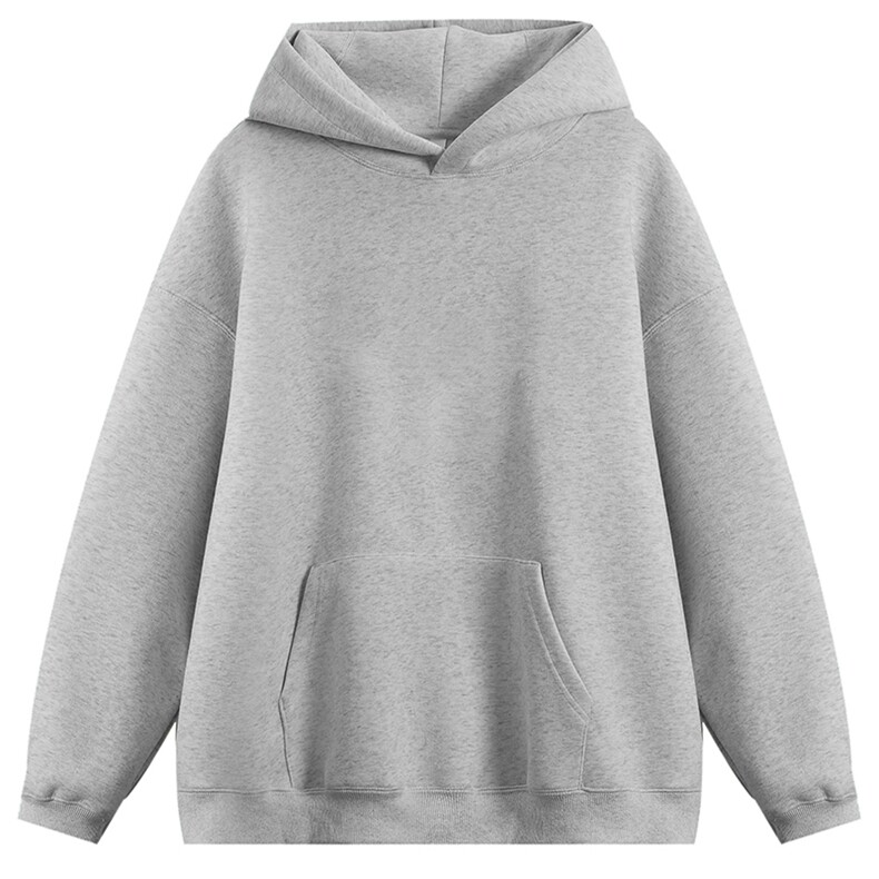 无帽绳版二开秋冬美式高街重磅曼巴棉纯色连帽卫衣外套X056，男装卫衣，电商A486-1