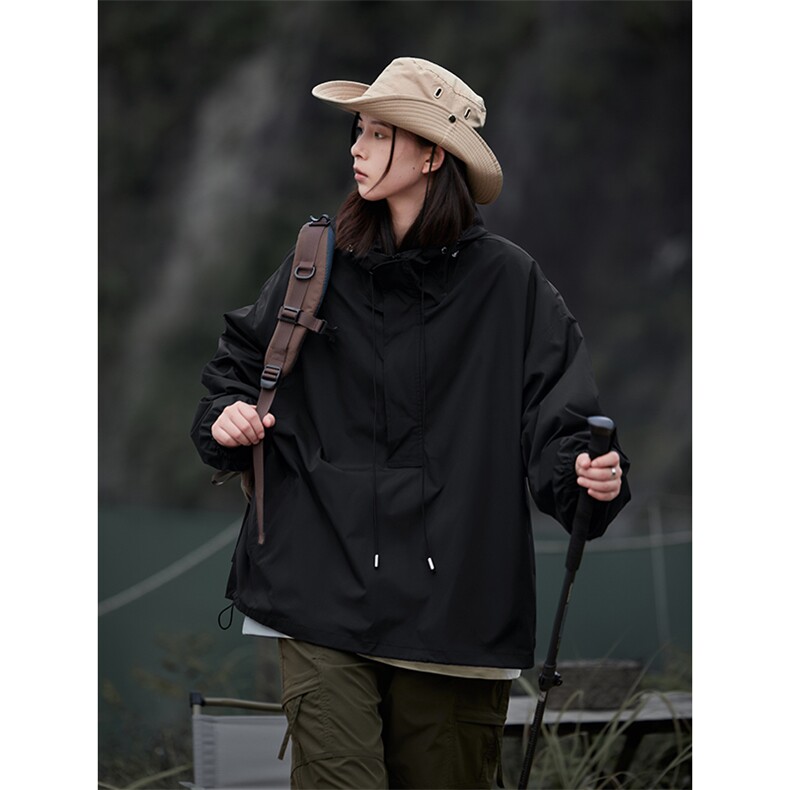 美式秋装冲锋衣男休闲夹克高街百搭宽松设计感外套HY595TP55控88，男装夹克，电商A102B