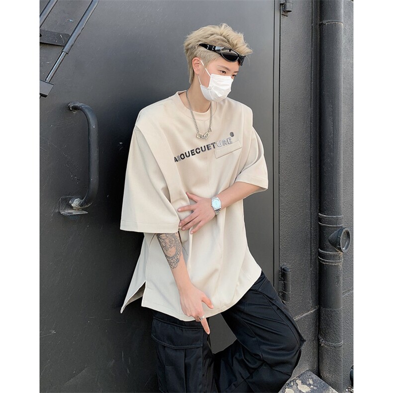 字母短袖t恤男装夏季潮牌假两件上衣男生体恤XZ514-2-202451-P58,男装T恤,星座514-2(原B239)