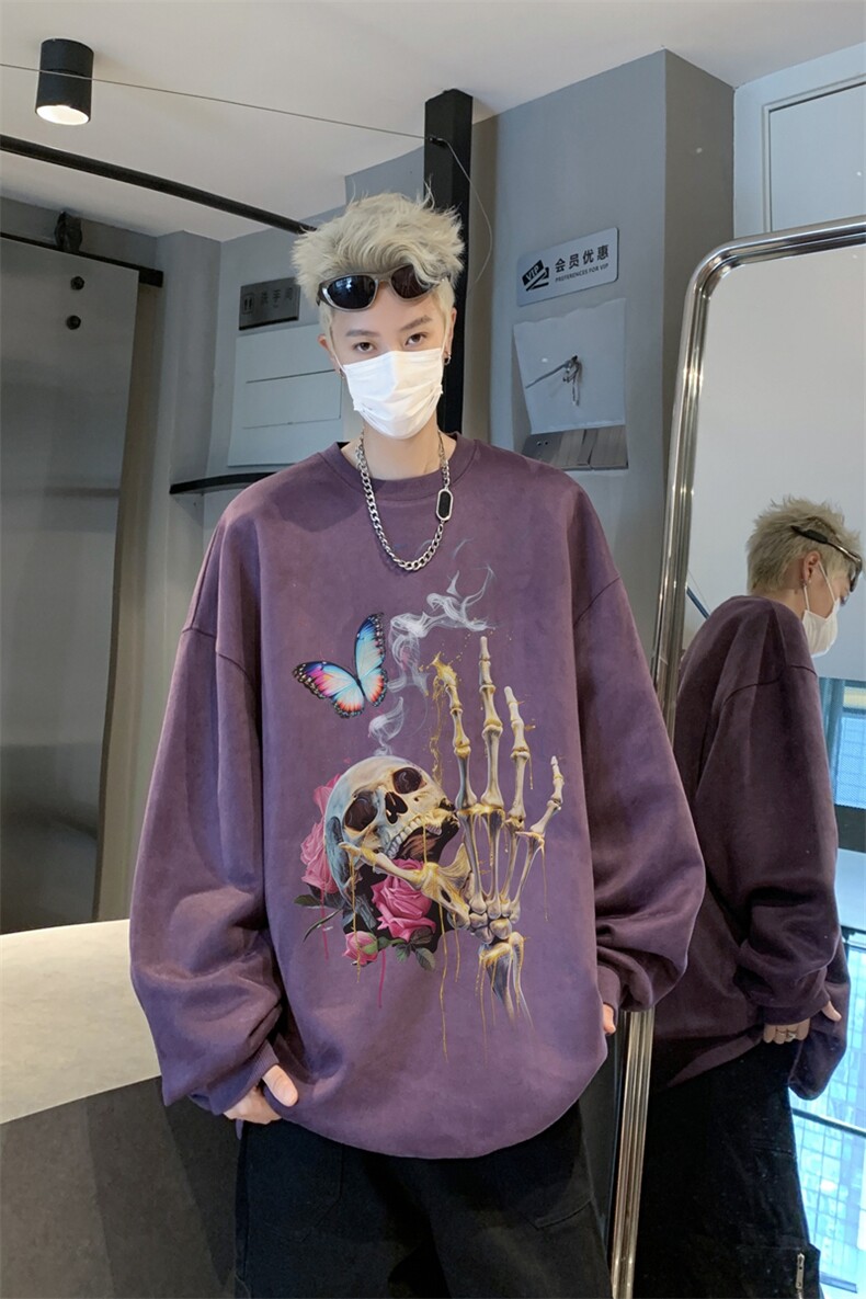 秋装复古美式水洗做旧重磅麂皮绒卫衣301B-JB1503-p45,男装卫衣,星座301B
