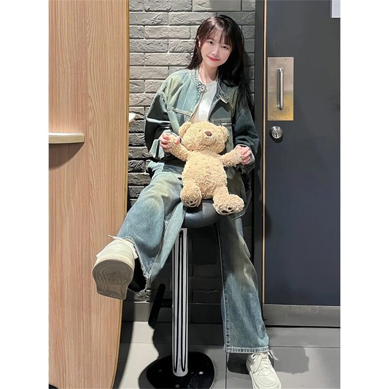美式复古水洗牛仔外套女春秋新款设计感宽松夹克上衣LAJK055-P68,男装工装外套,星座1008