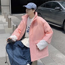 2023冬装男士纯色棉衣假两件袖子拼接棉服外套潮A071-Y271-P120,男装棉衣,电商A071