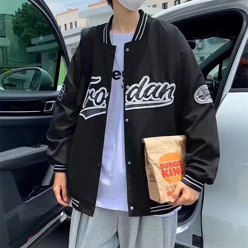 潮流夹克潮男春季棒球领夹克JW011P55图片