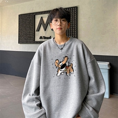华夫格！华夫格上衣男圆领华夫格卫衣男大码长袖t恤男HY229-特P23，男装T恤，电商B367