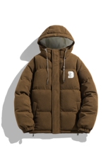 冬季青少年灯芯绒连帽棉衣潮牌羊羔毛加绒加厚棉服外套5305-P85，男装棉衣，电商B306