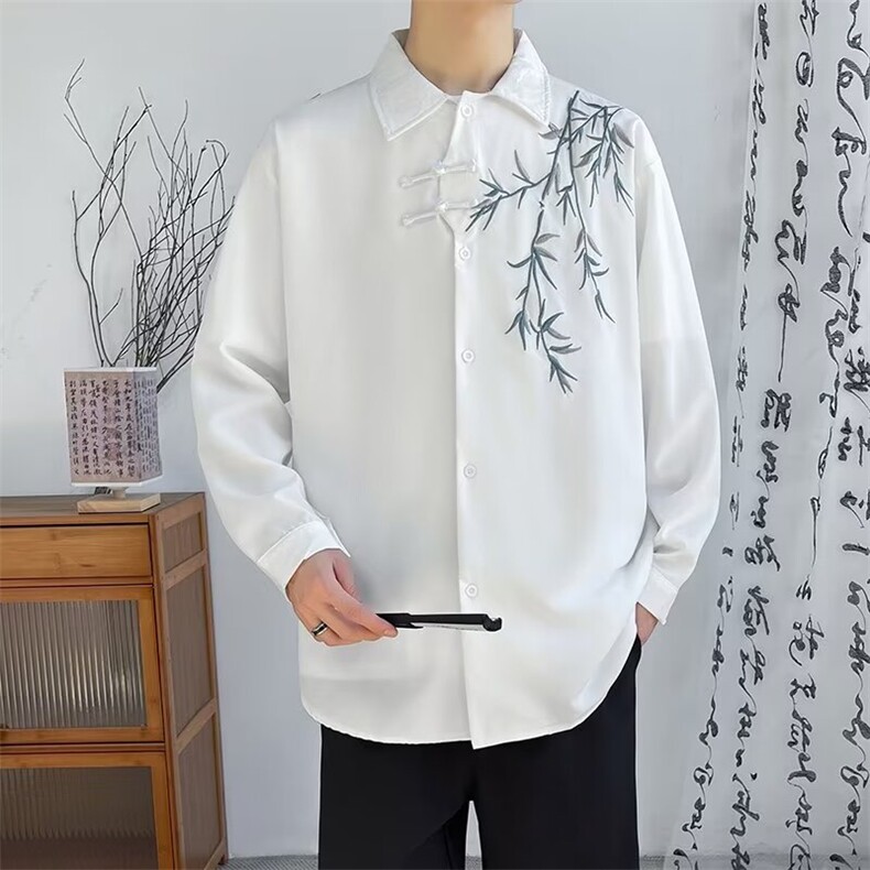 格纹翻领小众设计感长袖休闲宽松衬衫男女ZC601P40,男装衬衫,星座1116-2