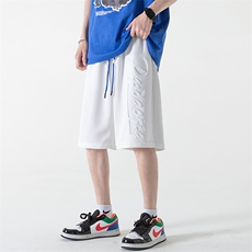 2023夏新款华夫格钢印字母休闲裤男透气五分抽绳短裤DK28859-P35，男装休闲裤，电商A082
