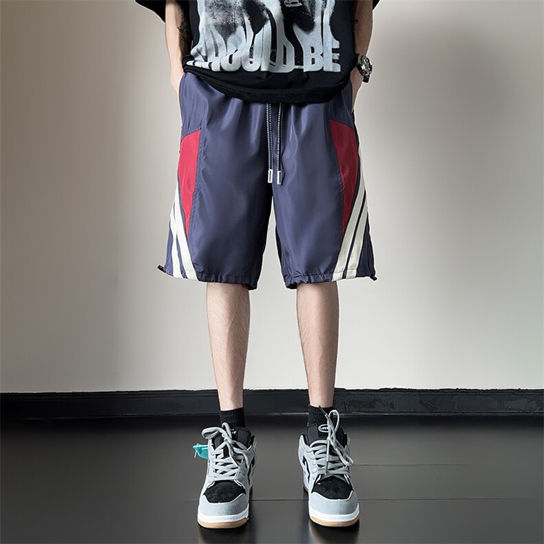 休闲短裤男韩版潮流拼色高街帅气2024夏季新款ins五分裤K4440-P32,男装休闲裤,星座412-3