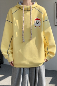 6XL-M 重磅刺绣连帽卫衣男高街套头打底上衣 WY47-P88图片