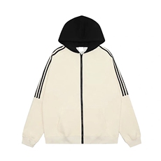 抖音品质！重磅350克纯棉拼色撞色侧边三条杠连帽卫衣AH208p39，男装卫衣，星座610B-1