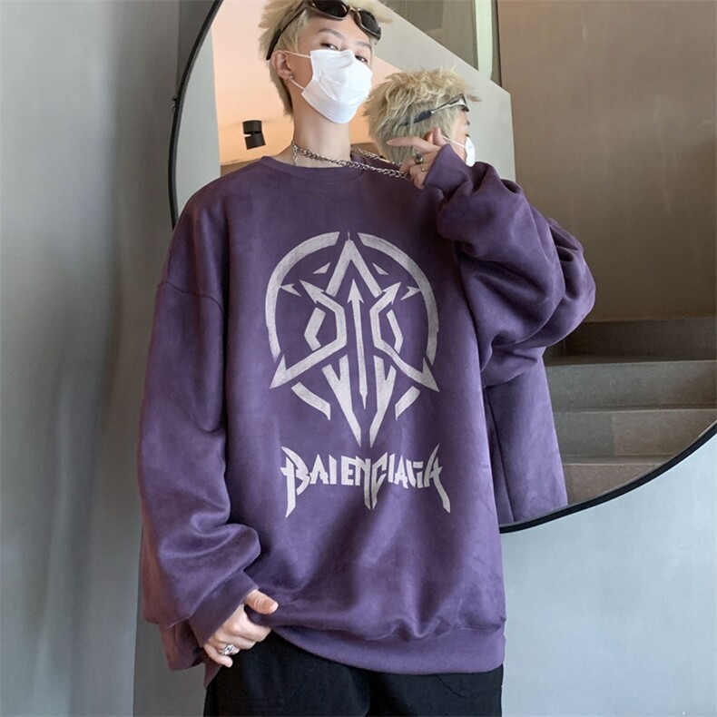 秋装复古美式水洗做旧重磅麂皮绒卫衣301B-JB1507-p45,男装卫衣,星座301B