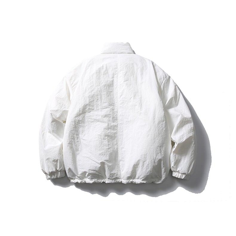 南夏乔装2025冬季新款日系纯色不规则口袋立领棉衣情侣休闲棉服男,男装棉衣,电商S006（B521）
