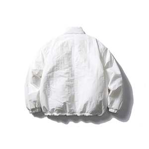 南夏乔装2025冬季新款日系纯色不规则口袋立领棉衣情侣休闲棉服男图片