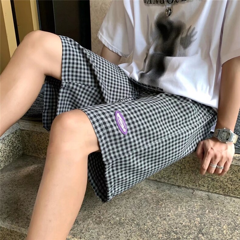 男春季潮流时尚休闲格子短裤DK66P26,男装休闲裤,星座1116-2