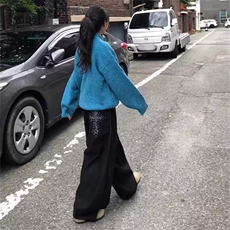W11071-P50网图现货春季新款小众重工亮片高级感微喇叭牛仔裤，男装牛仔裤，星座1608