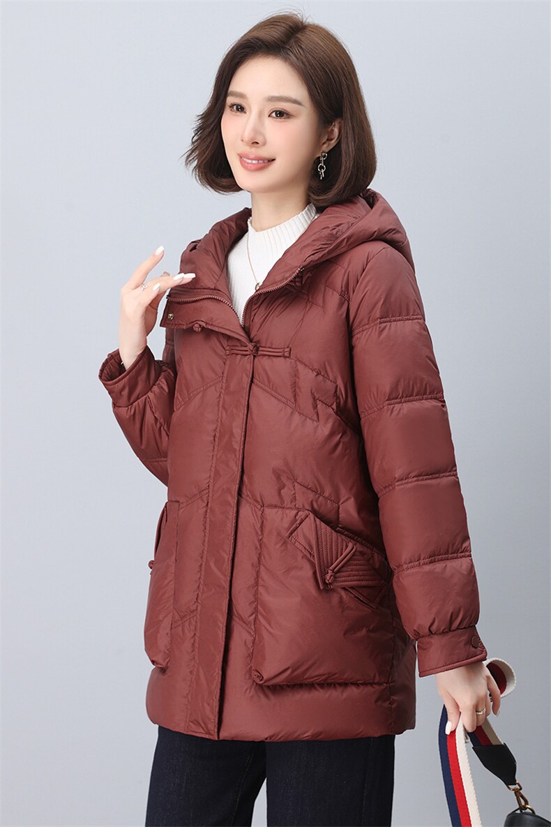 2024冬装新款气质优雅中长款棉衣百搭宽松时尚棉服连帽,女装棉衣/棉服,雪樱依海