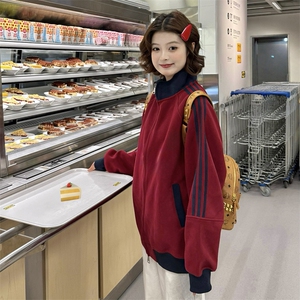 抖音得物高品质 美式高街重磅结构设计拼接织带立领卫衣外套 CM42图片
