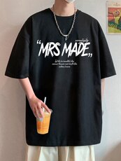 T785大码宽松纯棉运动圆领体恤衫oversize短袖T恤男重磅T，男装T恤，星座304A-1