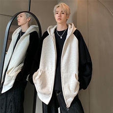 抖音得物重磅400克可二开拉链开衫连帽帽衫JK115-P65，男装卫衣，电商C307