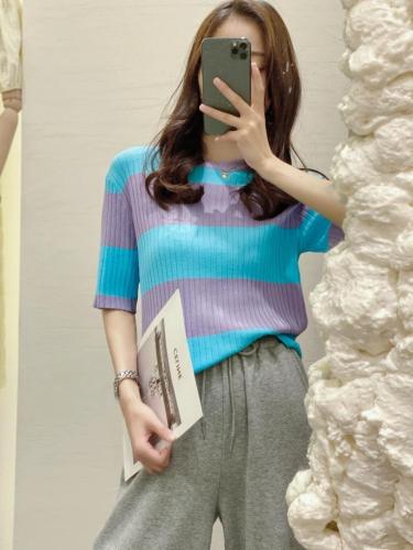 条纹针织上衣,女装,WW9