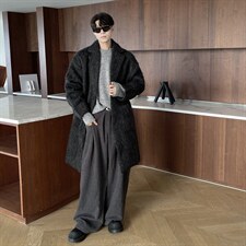 港风长毛马海毛财阀羊毛呢子长款西装毛呢外套男FY77909P198控288，男装风衣，星座226-1