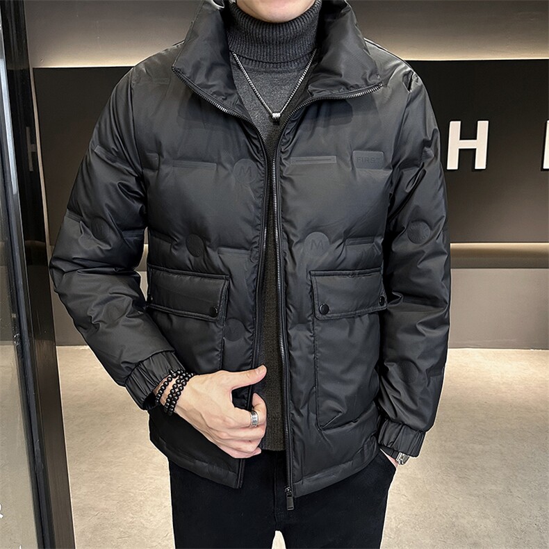 秋冬立领潮牌白鸭绒御寒加厚保暖韩版青年防寒短款外套派客服男装,男装羽绒服,钱塘6003（原4033）
