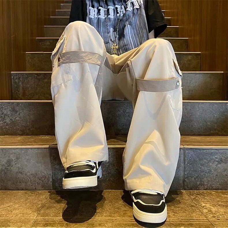 潮牌cityboy拼色工装裤男女春秋ins宽松高街痞帅裤子KK214-P45,男装工装外套,星座911-3