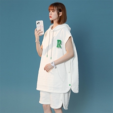 夏款T恤时尚中性风套装提花背心短裤两件套男女8028-P90控价118，男装背心/马甲，电商A441-1