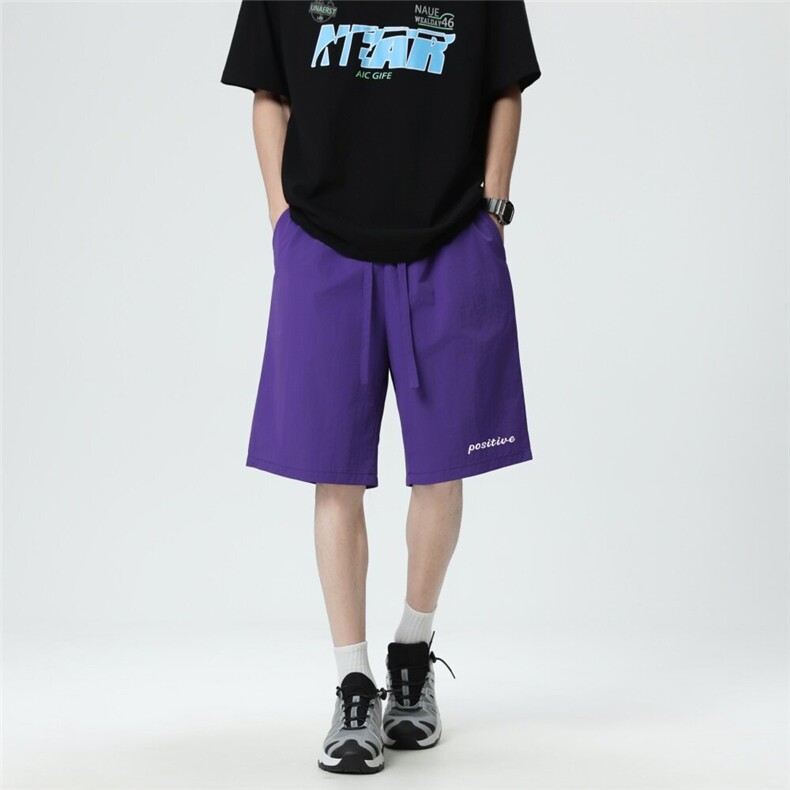 休闲速干短裤字母刺绣简约百搭款A061-MK22108-特P13,男装牛仔裤,电商A061