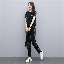 柔软潮流个性简约套装/套裙两件套舒适宽松，女装套装/套裙，阿菲诺依