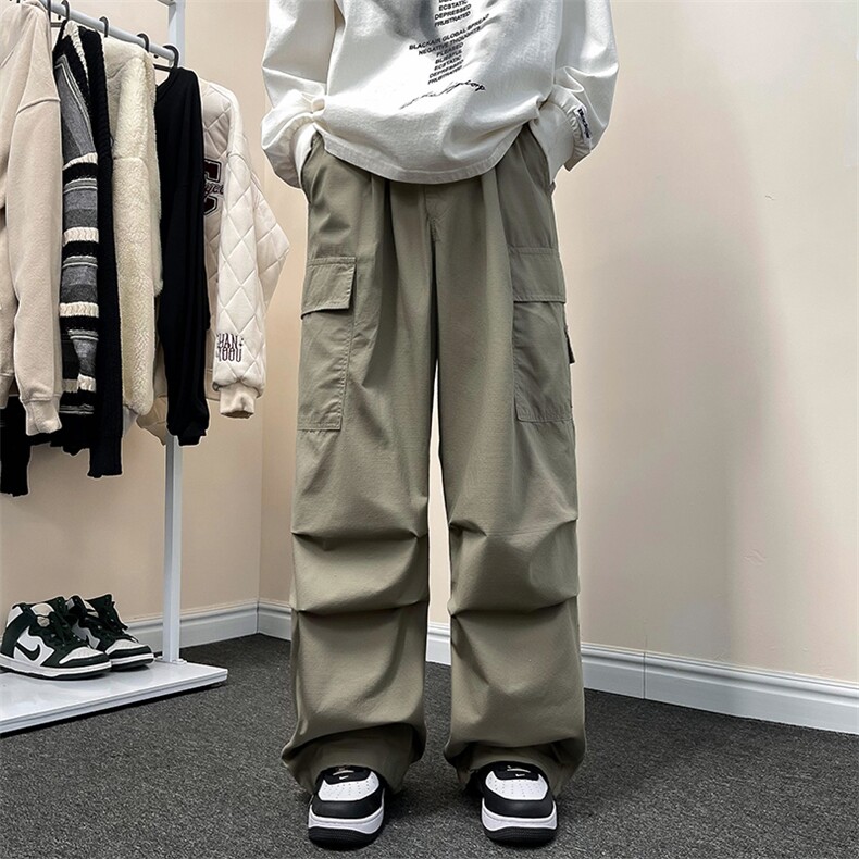 工装裤潮牌炸街痞帅美式hiphop高街裤子vibe风阔腿裤男QK855-P45,男装工装外套,星座1008-1