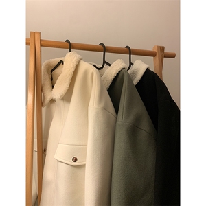 冬季呢料加厚ins港风羊羔毛外套男宽松棉衣棉服棉袄A071-066-P125图片