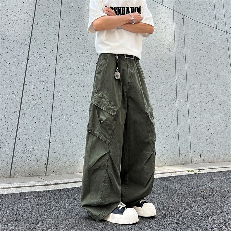 春夏季新款美式复古解构多口袋设计感工装裤男女XZ201-KZ017P58，男装工装外套，星座201