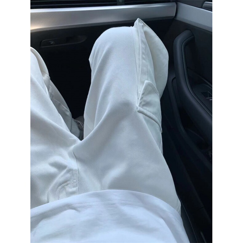 纯白色工装裤男夏季大口袋直筒宽松休闲裤子BK111-P55,男装休闲裤,星座1007（原301D）