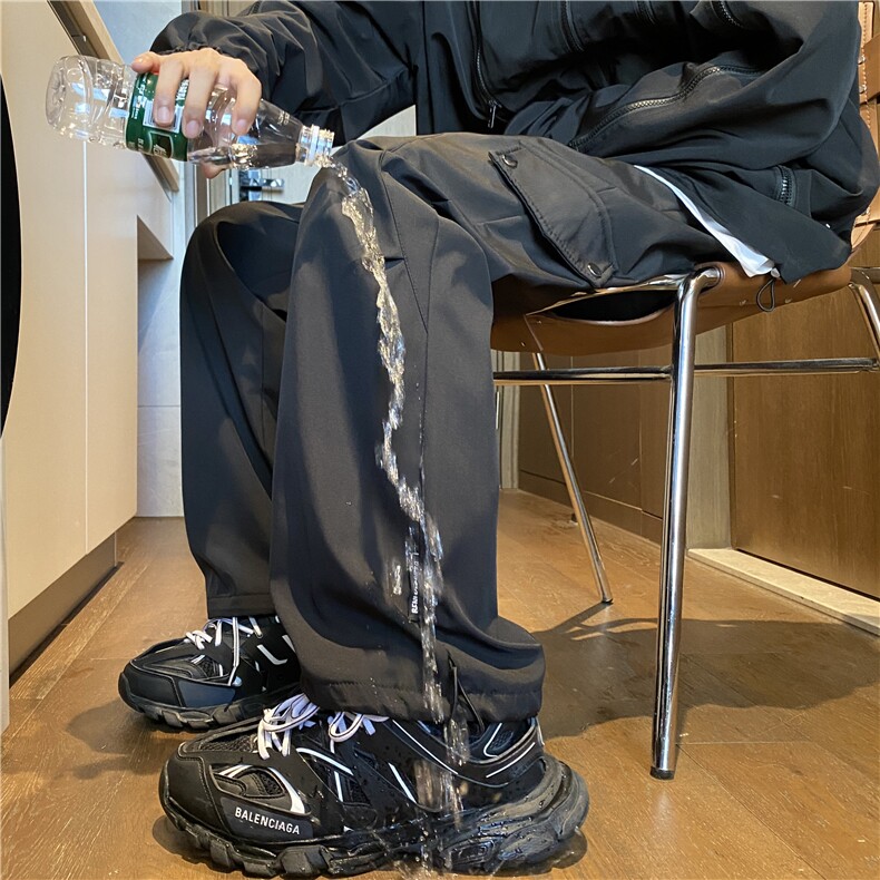 INS潮春季新款褶皱设计工装口袋宽松冲锋裤B315-K23522-特p30控58,男装休闲裤,电商B315