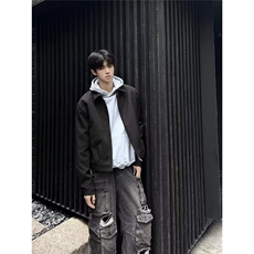 Q518-P60美式cleanfit短款宽肩行政夹克男女同款春季潮流百搭，男装夹克，电商B323A
