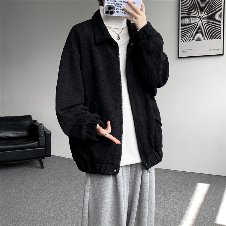 现货JK1166-特批60控98美式翻领夹克大码痞帅老钱风上衣外套,男装夹克,电商A059
